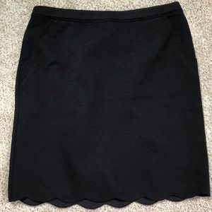 Skies are Blue Bernice scallop hem black skirt.
